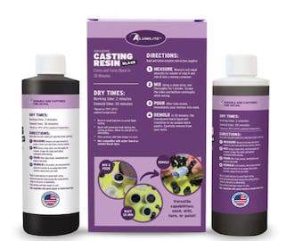 Quick Cast Epoxy Resin – Cures Black in 10 Minutes (16oz Kit), Amazing Resin