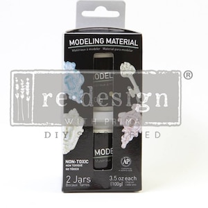 Redesign With Prima Modeling Material, Two 3.5oz Jars, Air Dry Clay, Use With Decor Moulds To Create Appliques And Accent Details
