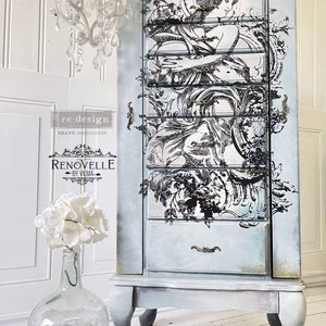Redesign With Prima &quot;Youth Fountain&quot; Decor Transfer, Rub On Image Transfer, Mermaid, French Script Decal For Furniture, Walls And Projects
