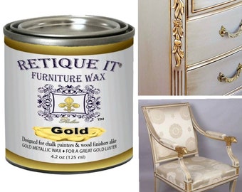 Retique It Furniture Wax Your Choice, Clear, Dark, White, Gold or Silver,  Renaissance Matte Finish Wax for All Projects and Hardware 