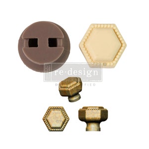 Redesign With Prima And Cece Restyled &quot;Imperial Pearl&quot; Knob Decor Mould, Silicone Mold, Functional Knob Hardware, DIY Drawer Knobs