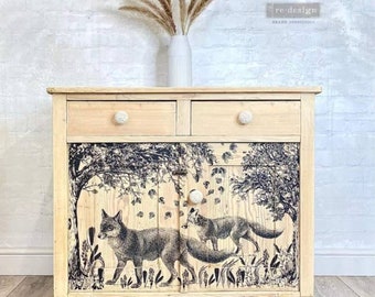 Redesign With Prima "Fox Meadows" Decor Transfer, Rub On Paintable Image Transfer, Forest Decal For Furniture, Walls And Projects