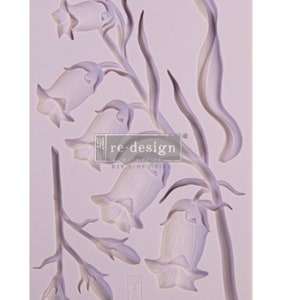 Redesign With Prima &quot;Sweet Bellflower&quot; Decor Mould, Bell Applique, Flower Accent, Silicone Mold, Use With Paper Clay, Hot Glue, Resin Epoxy