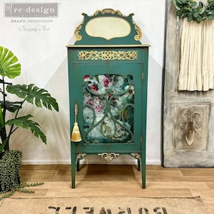 Redesign With Prima &quot;Adelina&quot; Decoupage Decor Tissue Paper, Fabric Like, Colorful Flowers, Vine Floral Paper, For Furniture & Projects