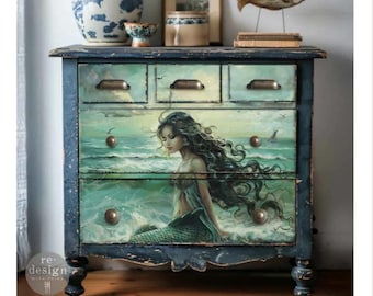 Redesign With Prima MAJESTIC WAVES Decoupage Fiber Paper, Mermaid, 23.4″X33.1″