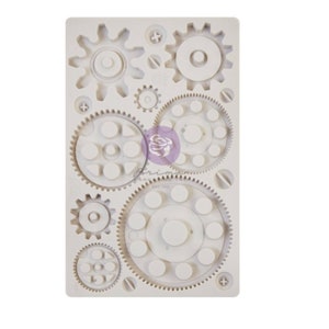 Finnabair &quot;Machine Parts&quot; Decor Mould, Silicone Mold, Food Safe, Cake Decorating, Applique, Use With Molding Material Paper Clay Epoxy