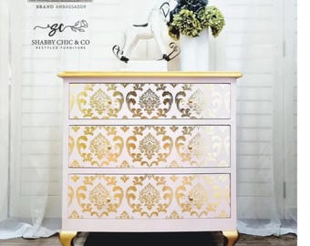 Redesign With Prima House Of Damask Decor Transfer, Gold Foil Furniture Decal