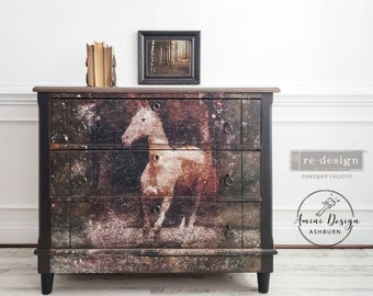 White Majesty Horse Decor Rice Paper, Furniture Decoupage A1