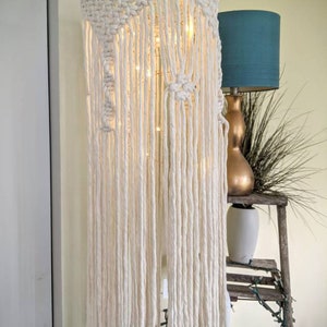 Handmade Macrame Lantern, Wind Sock With Fairy Lights, Boho Style, Vintage Inspired Hanging Home Decor, Natural Decor, FREE SHIPPING