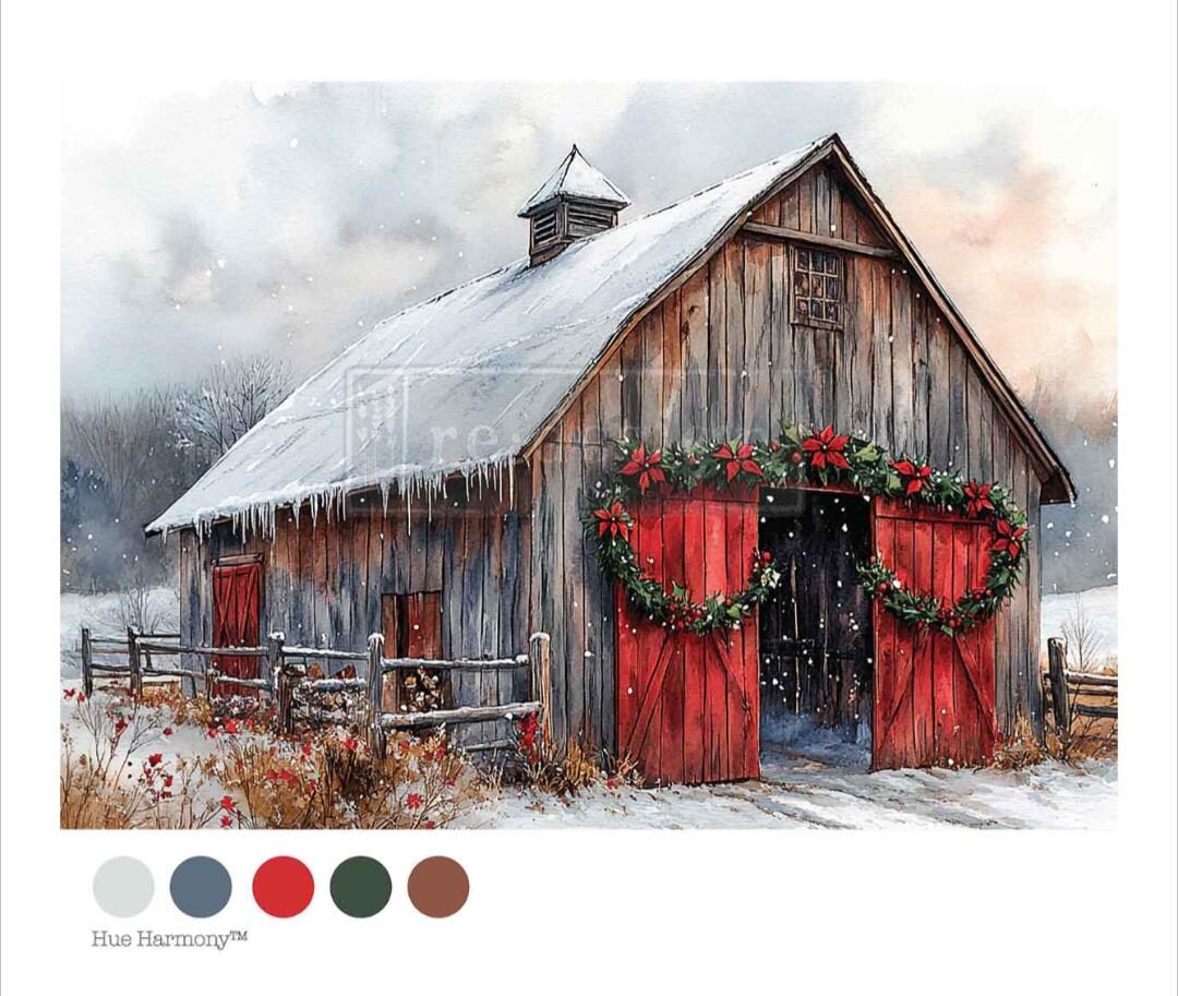 Redesign With Prima CRANBERRY CABIN A4 Decoupage Paper, Old Barn ...