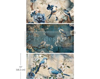 Redesign with Prima "Bountiful Beauty" Decoupage Decor Paper Pack, Flowers, 3 Designs, Wrinkle & Tear Resistant, Fabric Like Tissue Paper