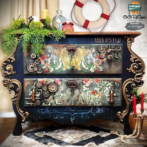 CeCe Restyled And Redesign With Prima &quot;Mermaid Lace&quot; Decor Transfer, Rub On Decal, 2 Designs, Colored And White, Anchor, Mixed Media