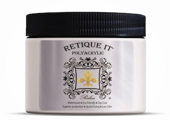 Retique It 16oz Polyacrylic, Water Based Topcoat, Durable Sealer For Furniture, Cabinets & Projects, No Yellowing, Easy To Use, Extra Clear