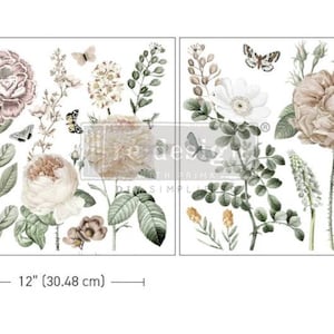 Redesign With Prima &quot;An Afternoon In The Garden&quot; Maxi Decor Transfer, 12x12, Floral Image Transfer, Furniture Decal