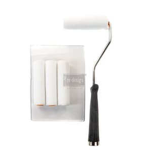 Redesign With Prima 4 inch Foam Roller Kit, Paint Brush Roller Set, Includes Roller Handle, 4 Foam Rollers And Acrylic Block For Paint