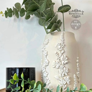 Redesign With Prima &quot;Country Blossom&quot; Decor Mould, Silicone Mold, Intricate Floral Stems Furniture Applique, Food Safe, Cake Decorating