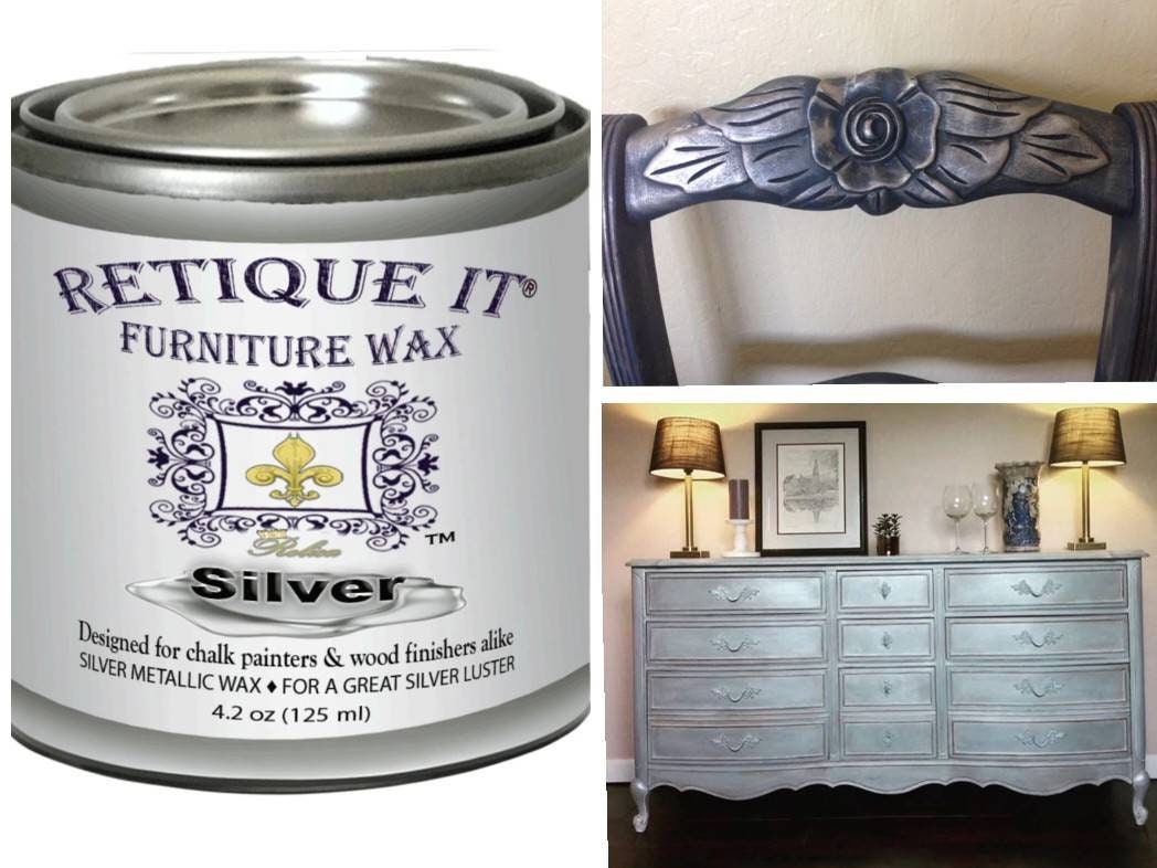 Retique It Furniture Wax Your Choice, Clear, Dark, White, Gold or Silver,  Renaissance Matte Finish Wax for All Projects and Hardware 