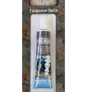 Art Alchemy Opal Magic &quot;Turquoise Satin&quot; Wax Redesign With Prima Metallic Blue Green Detailed Wax In  Tube