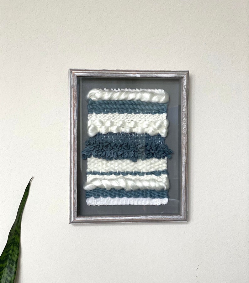 Blue Sky Framed Woven Art Etsy