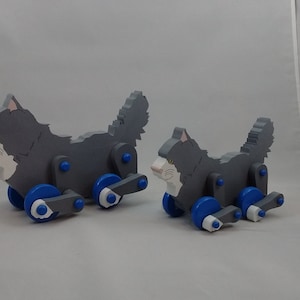 Wooden Push Cat/Wooden Push Cat And Kitten/Wood Toy Cat/Wooden Toy/Cat Lovers Wood Toy Gift/Cat/Cat And Kitten/Birthday gift/Wood Toy Kitten