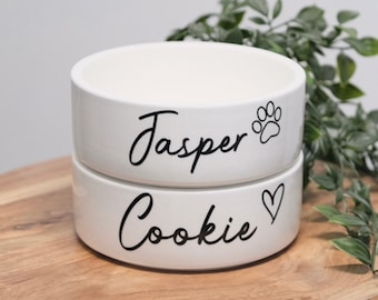 Personalised pet bowl with a signature font - Personalised Pet gifts, Cat Bowl, Dog Bowl, Rabbit bowl