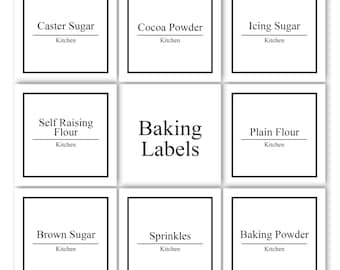 Baking label bundle, Pantry labels, labelled storage, Jar labels, kitchen labels, container labels, Storage stickers, Baking storage