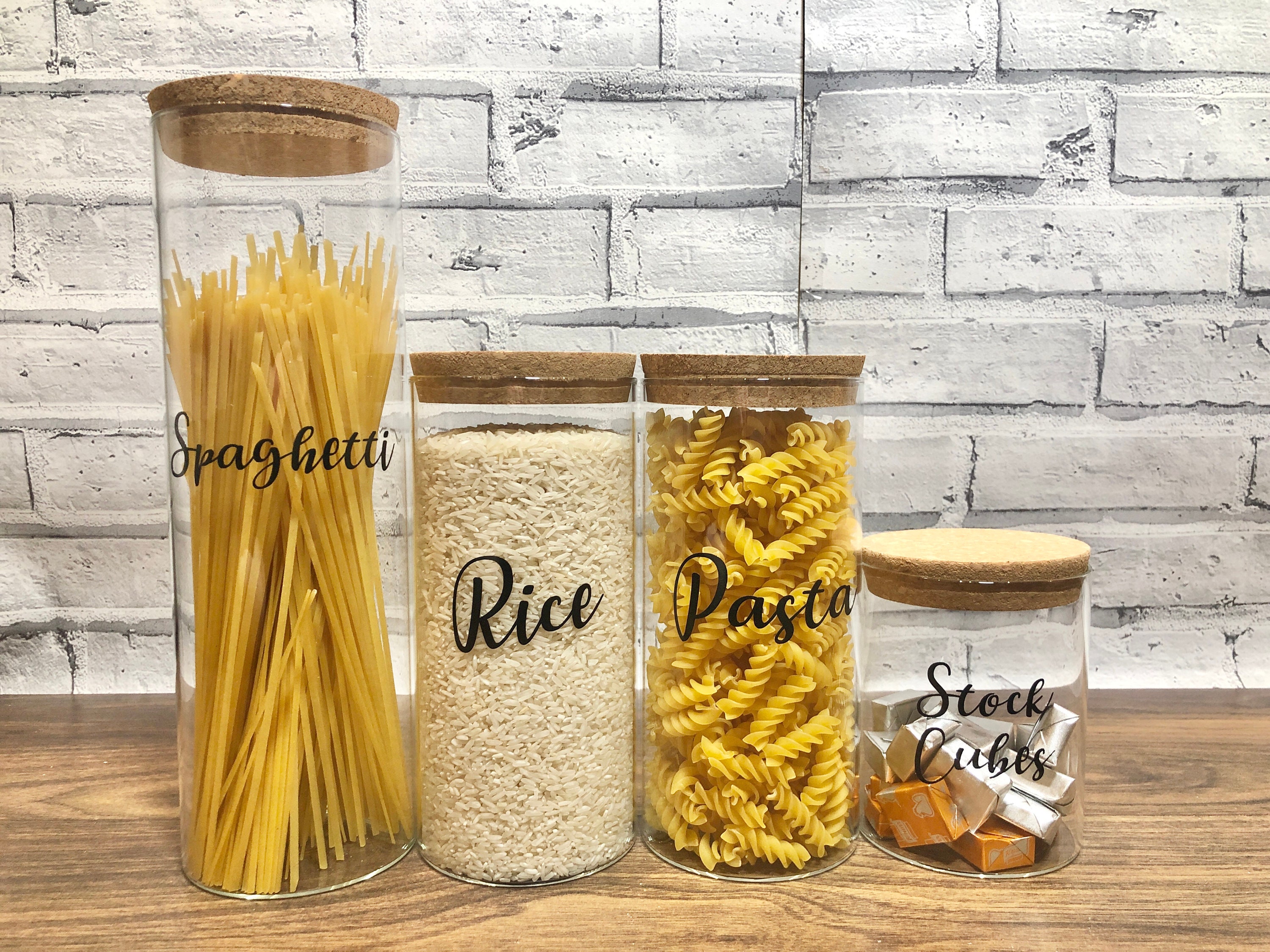 Acrylic Storage Container Set: 3 Piece Sugar Flour Container and Pasta  Container