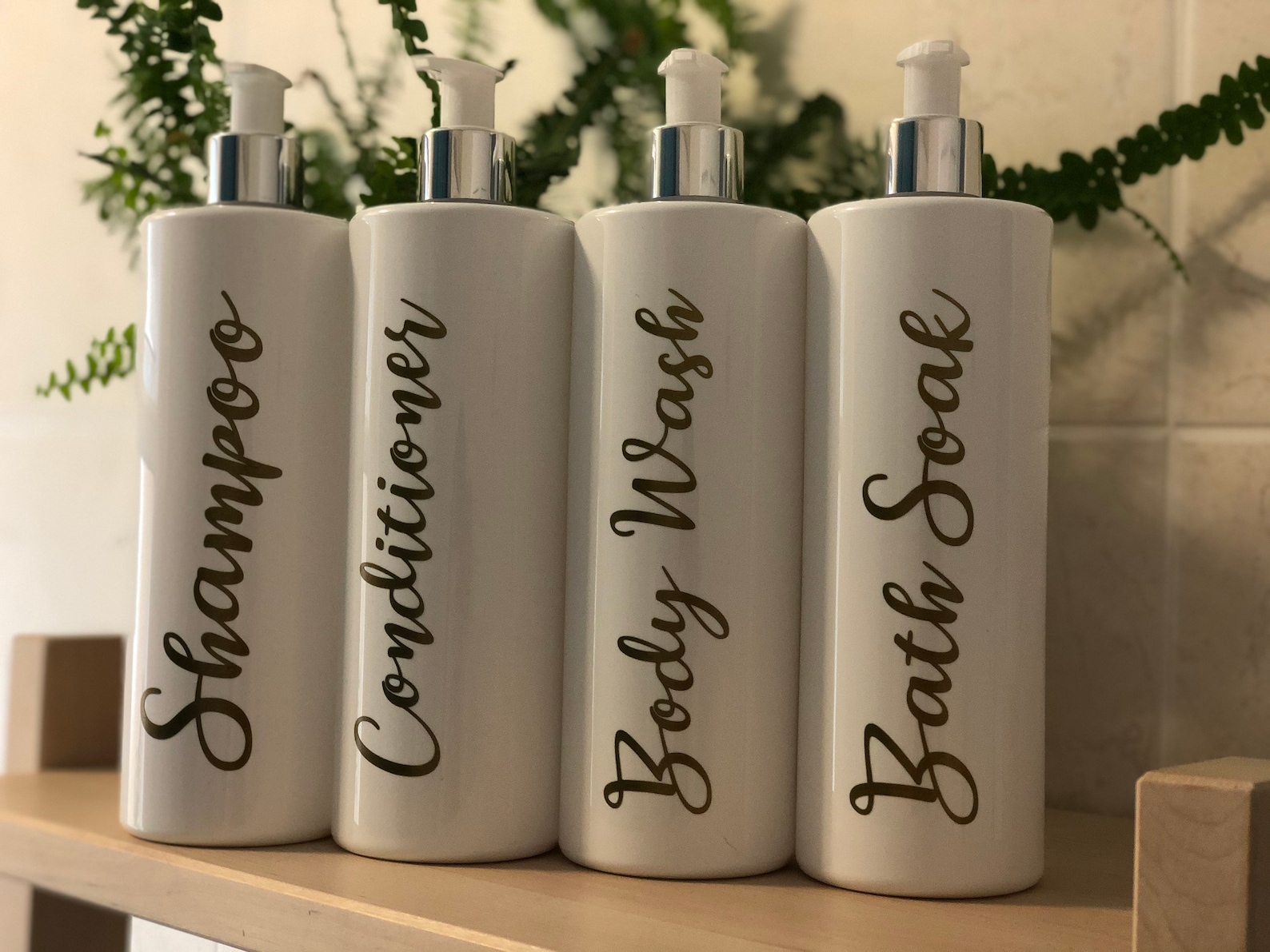 Bathroom Pump Bottles/ Reusable Bathroom Bottles Set of 4 Etsy