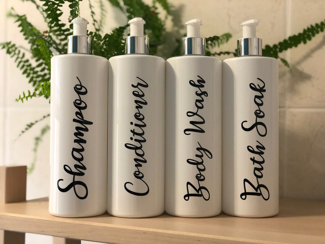 Bathroom Pump Bottles/ Reusable Bathroom Bottles Set of 4 Etsy