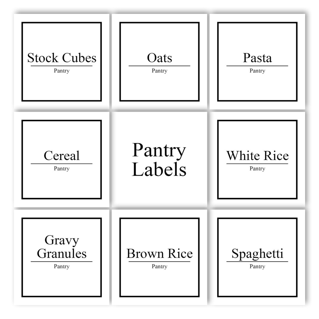 Pantry Label Bundle, Storage Labels, Organisational Labels, Kitchen