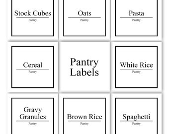Pantry Label Bundle, Storage labels, Organisational labels, Kitchen labels, Home organisation, jar labels, container labels, Pantry storage
