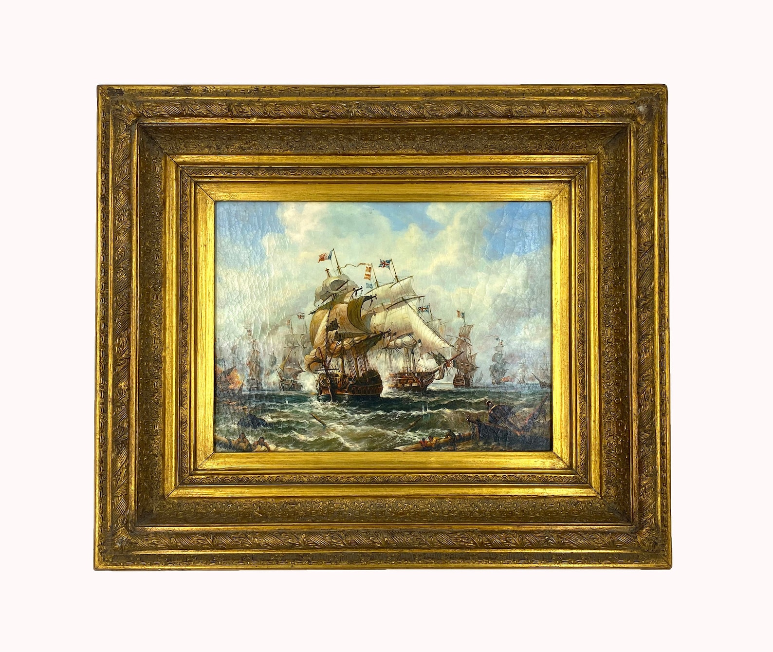 Antique Nautical Art. Antique Gold Frame. Carvers and Etsy