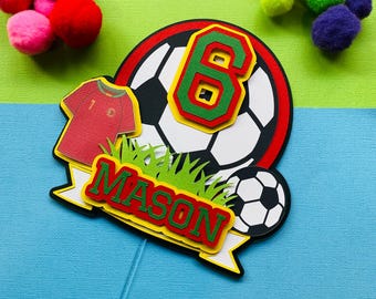 Soccer Birthday Cake Topper, Boys Soccer Party, Personalised Soccer Cake Topper, Soccer Party Theme, Boys Soccer Party, Soccer Jersey, Ball