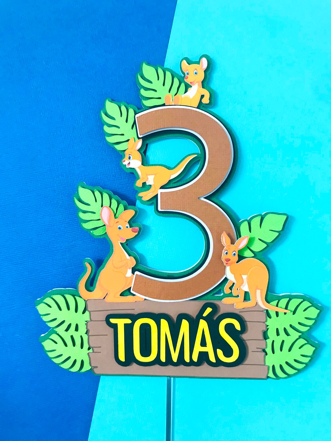 Kangaroo Cake Topper Australian Animal Cake Topper Kangaroo Etsy