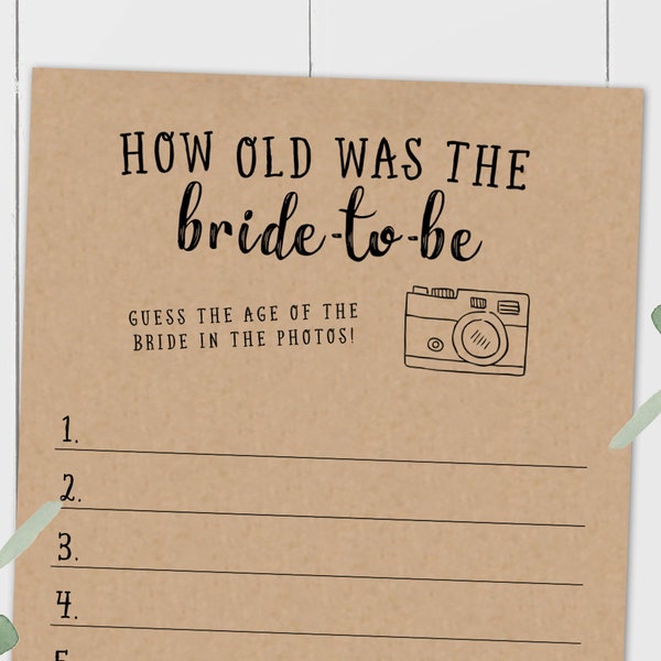 Guess the Brides Age - Etsy