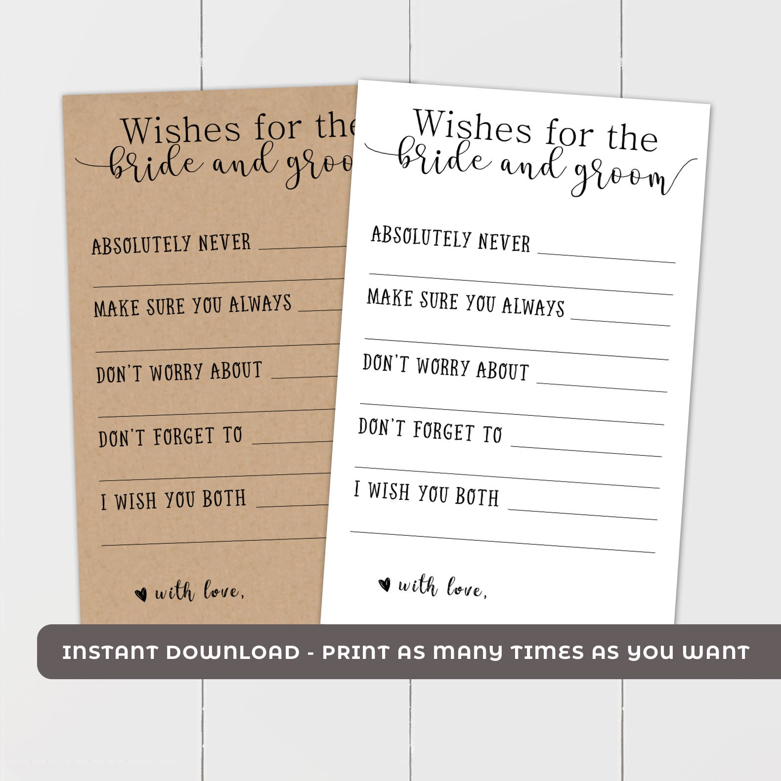 Wishes for the Bride and Groom Advice for the Bride and Groom Etsy