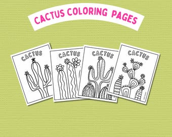 Cactus Coloring Pages | Mexican Folk Art (Digital Download)