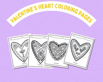 Valentine’s Heart Coloring Pages 2 | Mexican Folk Art (Digital Download)