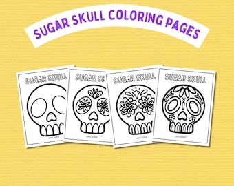 Sugar Skull Coloring Pages | Mexican Folk Art (Digital Download)