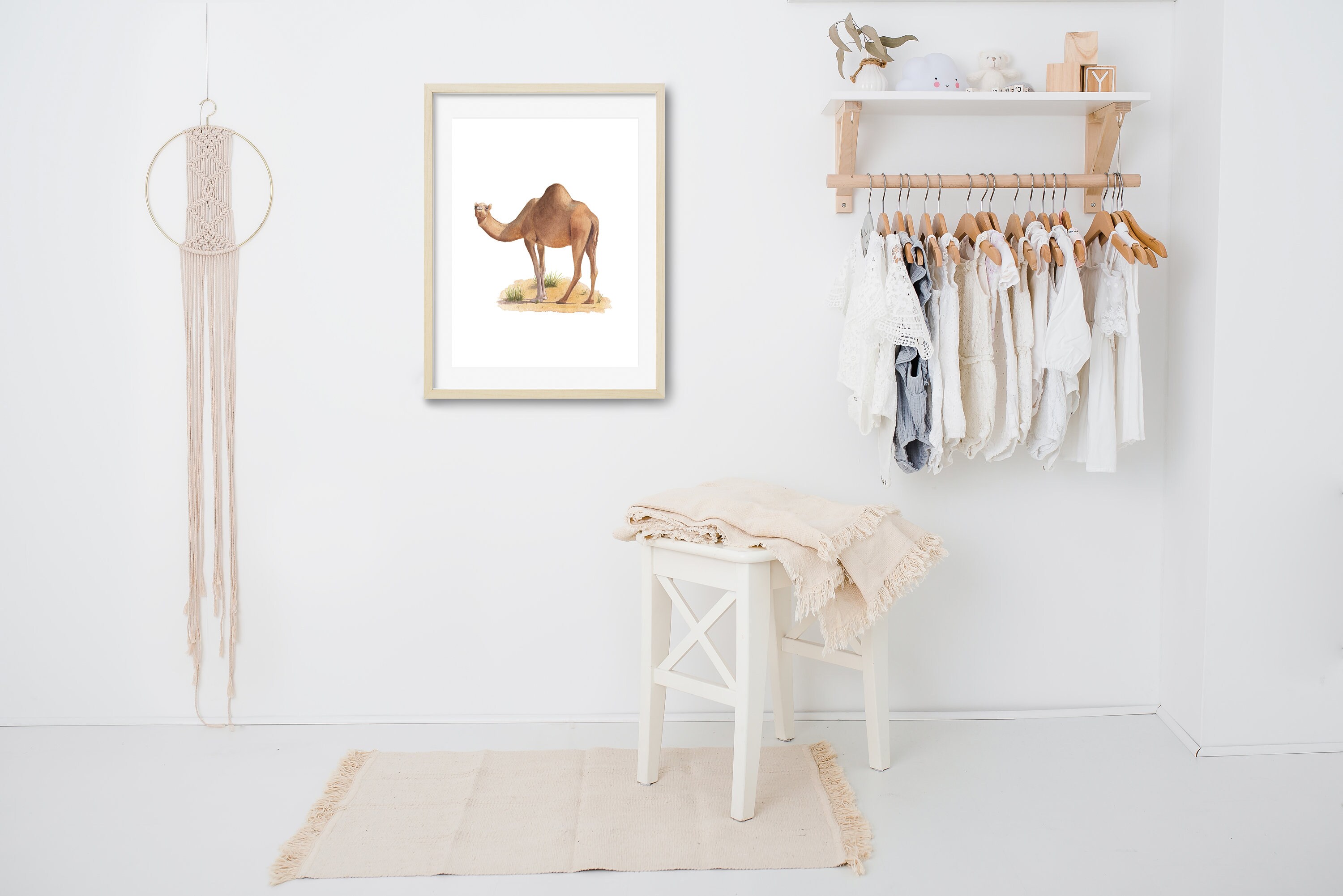 Camel Watercolor Art, INSTANT DOWNLOAD, Safari Nursery, Desert Animal ...