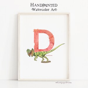 Carta D, Impresión de dinosaurio sordidis, ilustración vertical abc dinosaurio, arte de la pared del dinosaurio del alfabeto, decoración de la habitación de los niños, imprimible, arte ABC