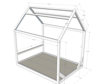Montessori floor house bed (full size) woodworking plan PDF printable