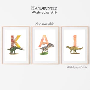 Lettre K, Kenteosaurus Dinosaur print, Vertical ABC Dinosaur Illustration , Alphabet Dinosaur Wall Art, décor de chambre pour enfants, art ABC imprimable image 2