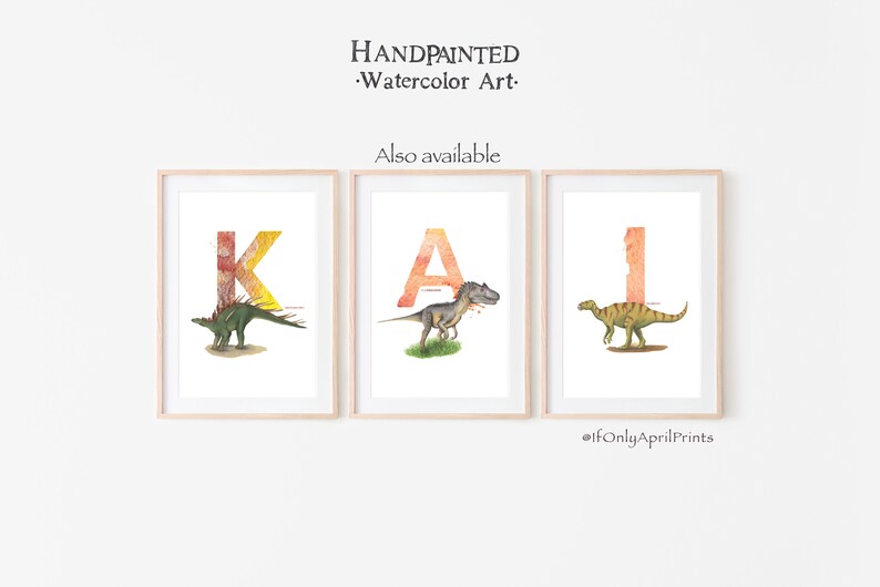 Lettre K, Kenteosaurus Dinosaur print, Vertical ABC Dinosaur Illustration , Alphabet Dinosaur Wall Art, décor de chambre pour enfants, art ABC imprimable image 2