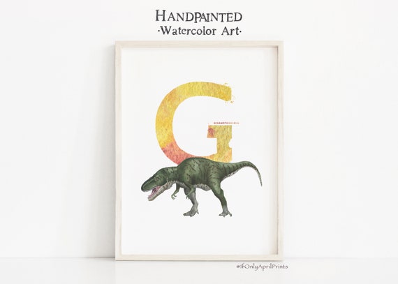 letter g giganotosaurus dinosaur print vertical abc dinosaur etsy