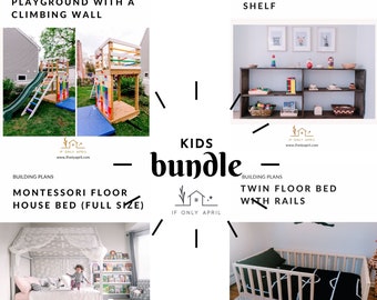 BUNDLE of 4 KIDS furniture woodworking plans pdf printable
