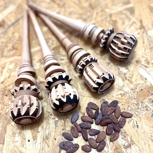 Mexican Molinillo: Hand-Carved Wooden Whisk for Hot Chocolate
