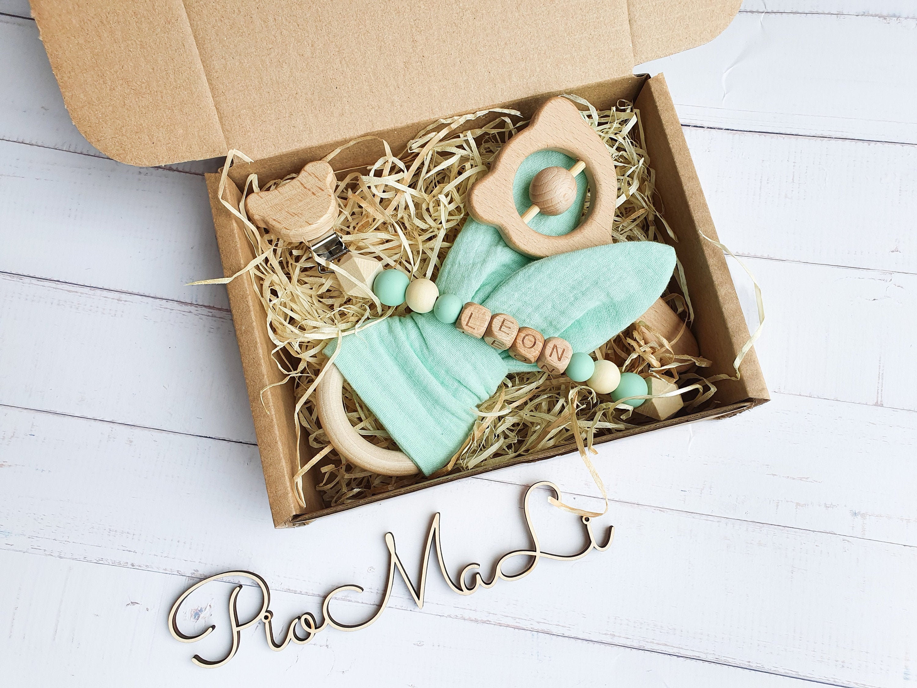 Baby boy gift set personalised dummy clip / baby boy box Etsy