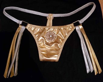 Gold Silver Metallic Thong, Exotic Dancer