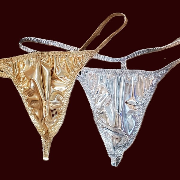 Men's Gold or Silver Metallic G-String Men's